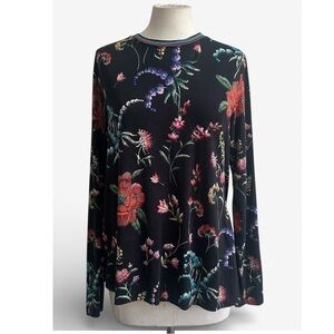 Johnny Was JWLA The Janie Favorite Long Sleeve Crew Neck Swing Tee sz Medium